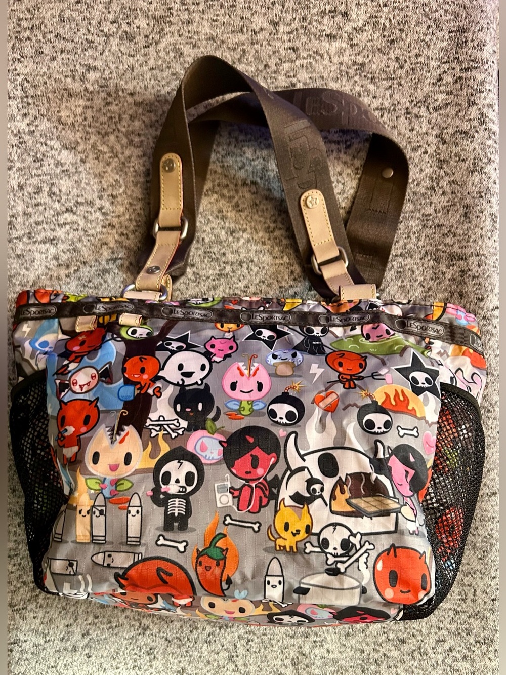 Tokidoki for LeSportsac Pirata Print Tote Bag Rare Retired Inferno Pockets